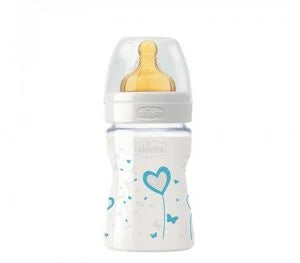 CHICCO BIBERON VIDRIO 150ML CAUCHO FLUJO NORMAL 0M+ 20710-10 - 20710-20