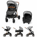 PREMIUM BABY CARRITO MOISES C/ BABY SEAT + BASE P/AUTO ANA GRIS/NEGRO PBSTR404GRBK - 209700