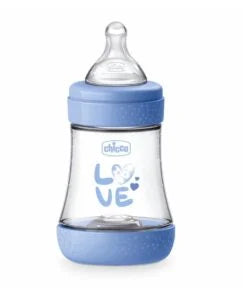 CHICCO BIBERON PERFECT 5 LOVE 150ML SILICONA 0M+ AZUL * AMARILLO 20211-21 - 20211-31