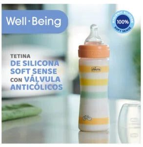 CHICCO BIBERON WELL-BEING 250ML FLUJO MEDIO 2M+ GIRL/BOY/UNISEX  28623-11 / 28623-21