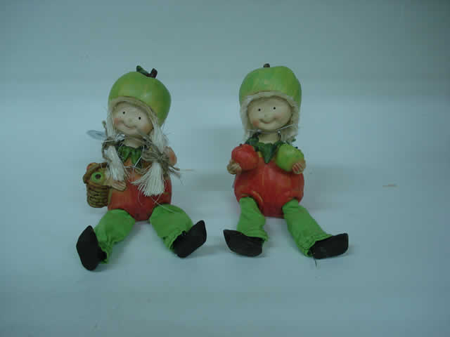 RESINA DECORACION COLECCION MUÑECA Y MUÑECO EN LA GRANJA