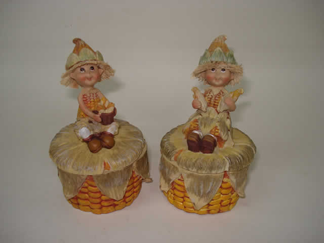 RESINA DECORACION COLECCION MUÑECA Y MUÑECO EN LA GRANJA