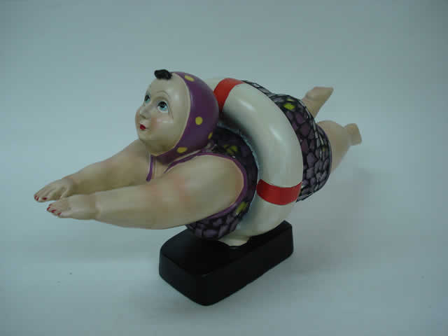 RESINA DECORACIÓN ESCULTURA DE BAÑISTA C/TRAJE DE BAÑO