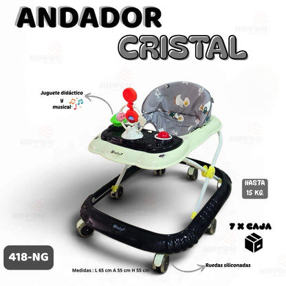 Andador Cristal 418 ✨💛

¡Acompaña los primeros pasos de tu bebé con comodidad, seguridad y diversión! El Andador Cristal está diseñado para estimular el desarrollo motriz mientras entretiene al pequeño con un centro de actividades didáctico y musical.