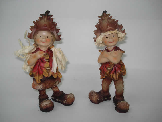 RESINA DECORACION COLECCION MUÑECA Y MUÑECO EN LA GRANJA