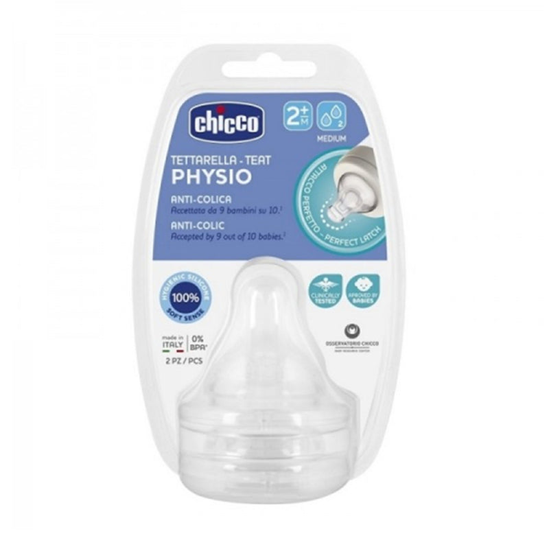 CHICCO TETINA PHYSIO PERFECT5 FLUJO MEDIO SILICONA X2 2M+ 20323-00 - 122202