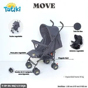 TATIKI CARRITO PARAGUA MOVE R.N-15KG - AZUL - ROJO - NEGRO C/GRIS - TCP04