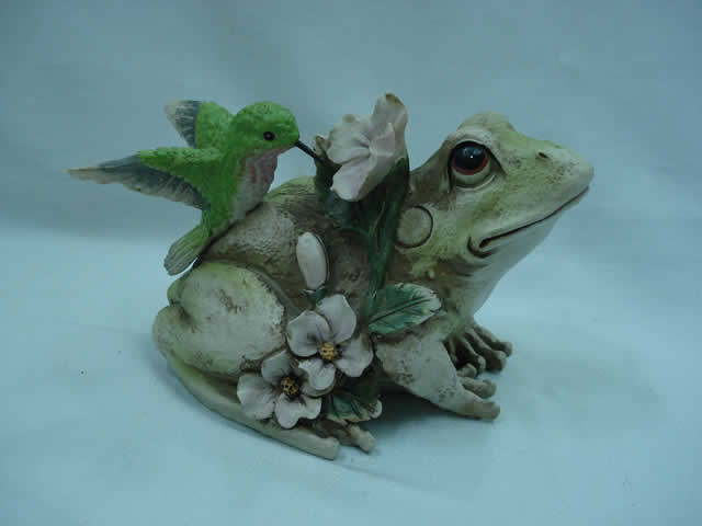 RESINA DECORACION RANA Y SAPO EN EL BOSQUE