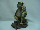 RESINA DECORACION RANA Y SAPO EN EL BOSQUE