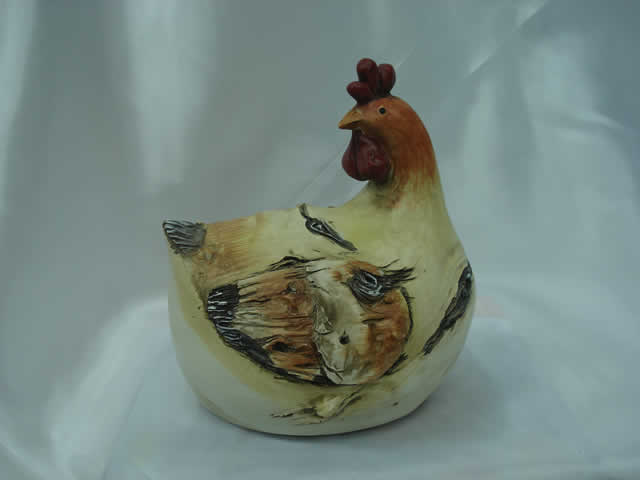RESINA DECORACION PARA COCINA GALLO Y GALLINA