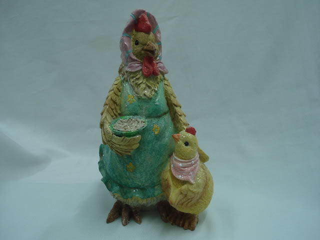RESINA DECORACION PARA COCINA GALLO Y GALLINA