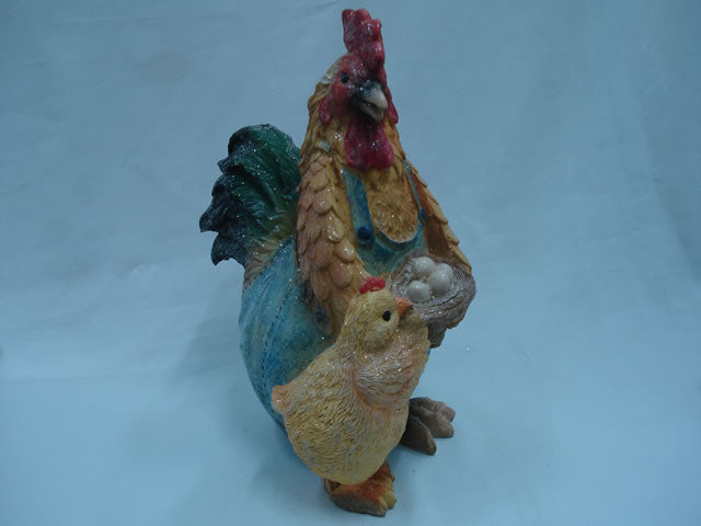 RESINA DECORACION PARA COCINA GALLO Y GALLINA