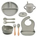 BABY ALIMENTACIÓN SET CUBIERTOS COMPLETOS 8 PIEZAS SILICONA Y9