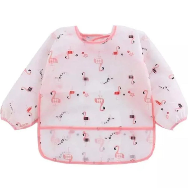 BEBÉS BABADOR DELANTAL IMPERMEABLE CON MANGA DISEÑO FLAMINGO WDY030 - 30030