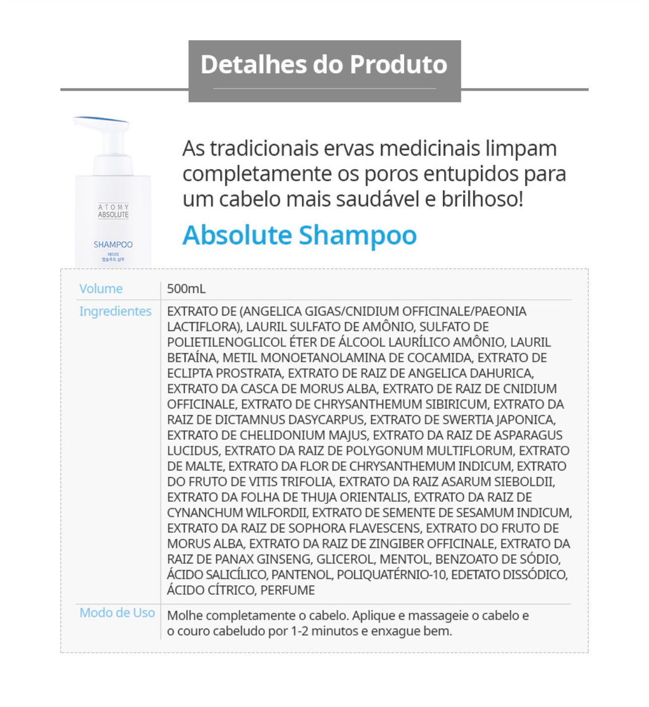 Atomy Absolute Hair Care – Shampoo & Acondicionador 500ml + 500ml 🩵💙✨

Cuidado capilar premium inspirado en la medicina herbal oriental y la ciencia moderna