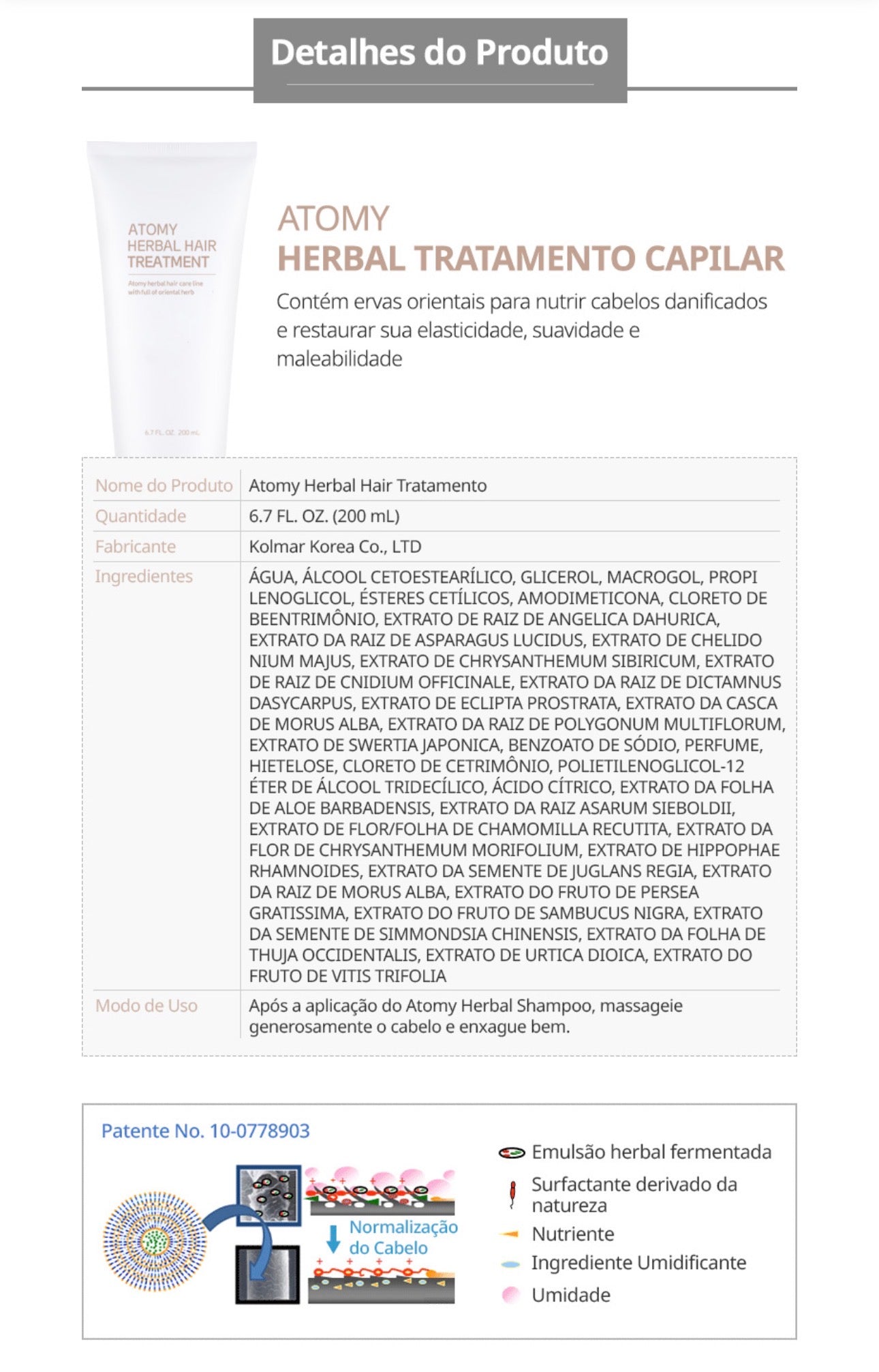 Atomy Herbal Hair Treatment 200mL – Tratamiento Herbal para el Cabello ✨