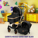 💚 KANGU BABY CARRITO MOISES+SILLA BABY SEAT KB5400 - GRIS - NEGRO - ROSA KB5400 - 36610