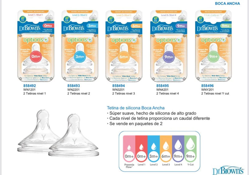 DR BROWN TETINA NATURAL NIVEL2 - 2 UND 3M+ 317488 - 6M+ 317495