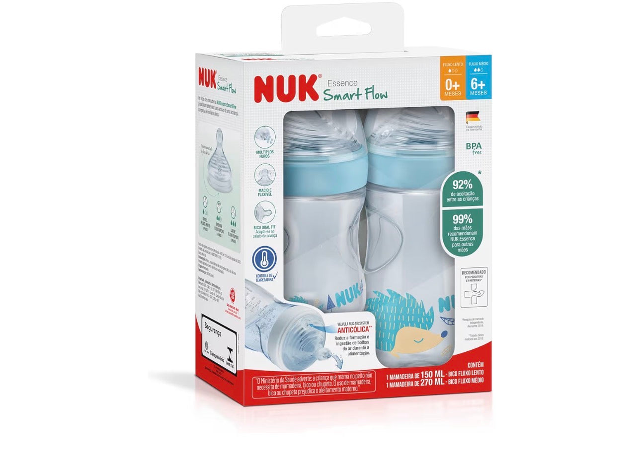 Nuk Kit 2 Biberones Essense – 150ml + 270ml 💚