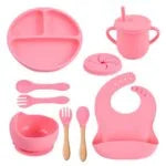 BABY ALIMENTACIÓN SET CUBIERTOS COMPLETOS 8 PIEZAS SILICONA Y9