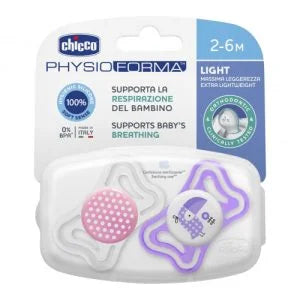 CHICCO CHUPETE PHYSIO LIGHT 2 UNIDADES 2-6 MESES 71031-11 - 71031-21