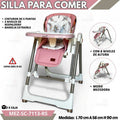 MOM-EZY SILLA DE COMER AJUSTABLE Y FUNCIONAL MEZ-SC-7113 AZUL - ROSA - BEIGE