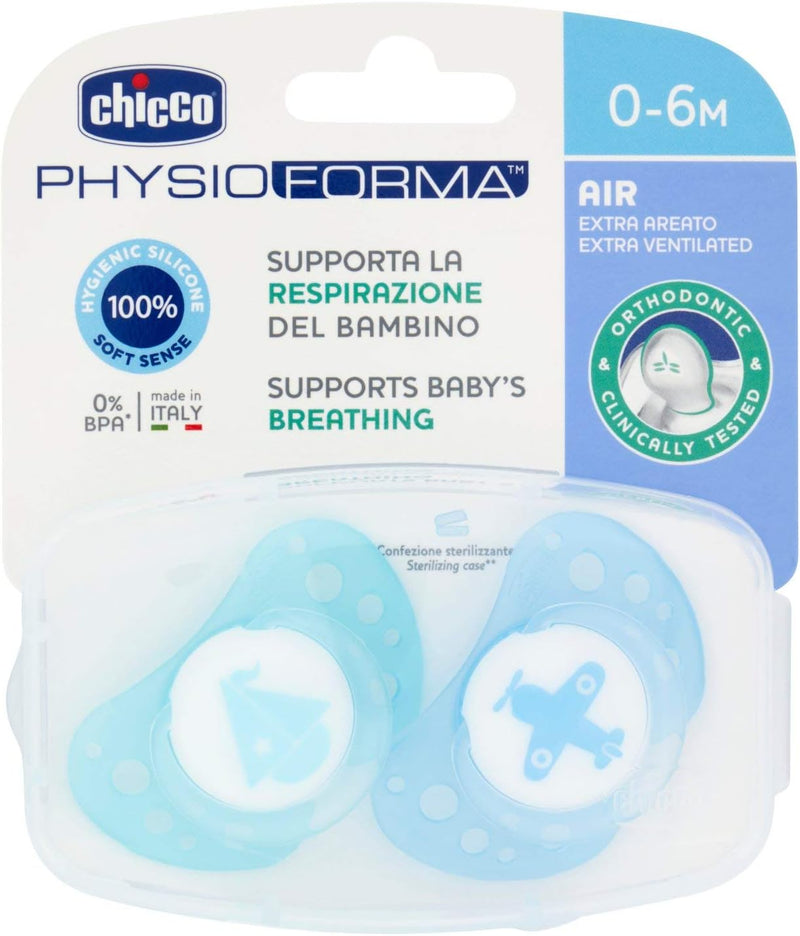 CHICCO CHUPETE PHYSIO AIR SILICONA 2 UNIDADES 0-6MESES 75030-11 - 75030-21
