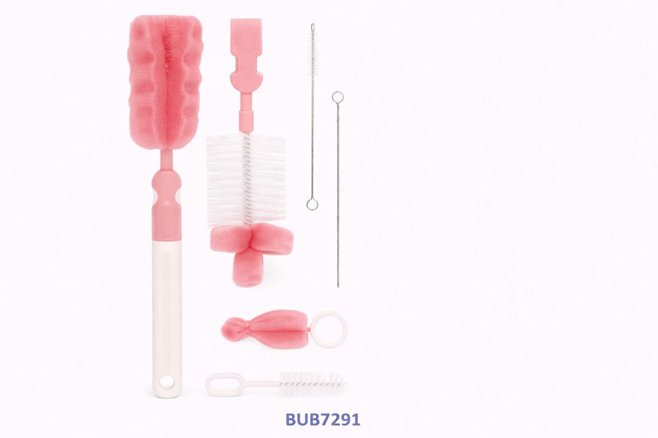 BUBA CEPILLO P/BIBERON DE 6 PIEZAS AZUL BUB7290 - ROSA BUB7291