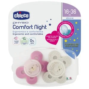 CHICCO CHUPETE COMFORT LUMI SILICONA X2 16-36 MESES ROSA 74935-41 - 4082537