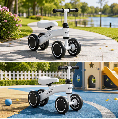 🚲 KODI Bicicleta de Equilibrio – 4 Ruedas | 1 a 3 años - Branco