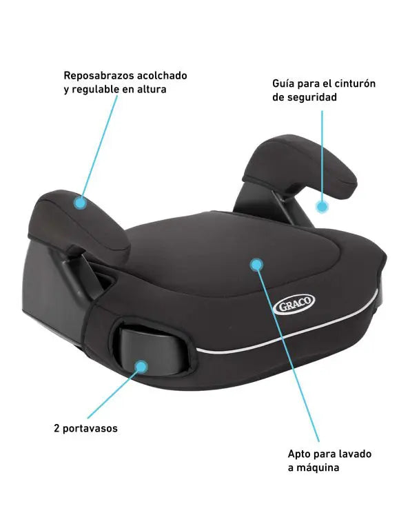 GRACO CAR SEAT ELEVADOR S/ RESPALDO DELUXE R129 - BLACK - GR8CT799BLCEU - 773181