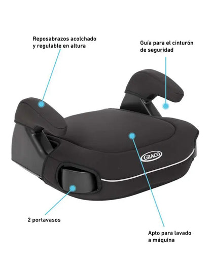 GRACO CAR SEAT ELEVADOR S/ RESPALDO DELUXE R129 - BLACK - GR8CT799BLCEU - 773181