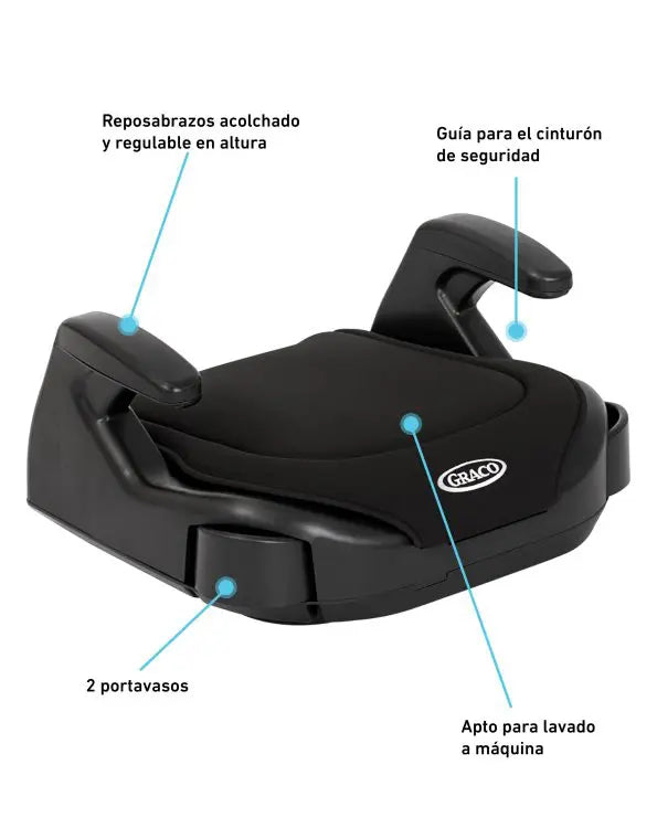 @ GRACO CAR SEAT ELEVADOR S/ RESPALDO BASIC R129 - BLACK - GR8CT750BLCEU - 773198