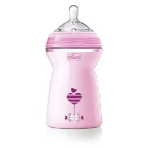 CHICCO BIBERON NATURAL FEELING BLUE 330ML 6M+ 80837-21