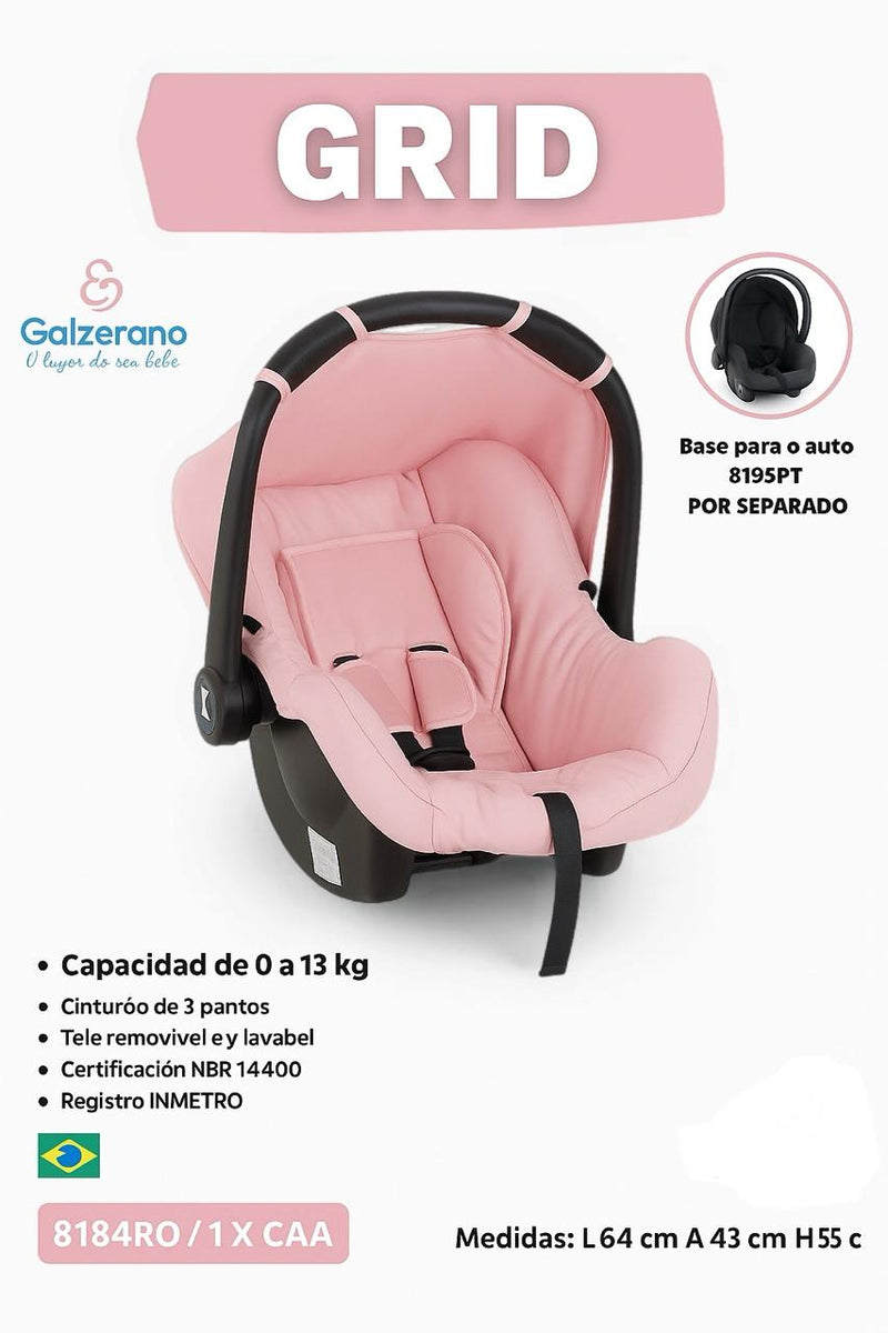 GALZERANO GRID SILLA DE AUTO CONFORT 0-13KG 8184 ROSA