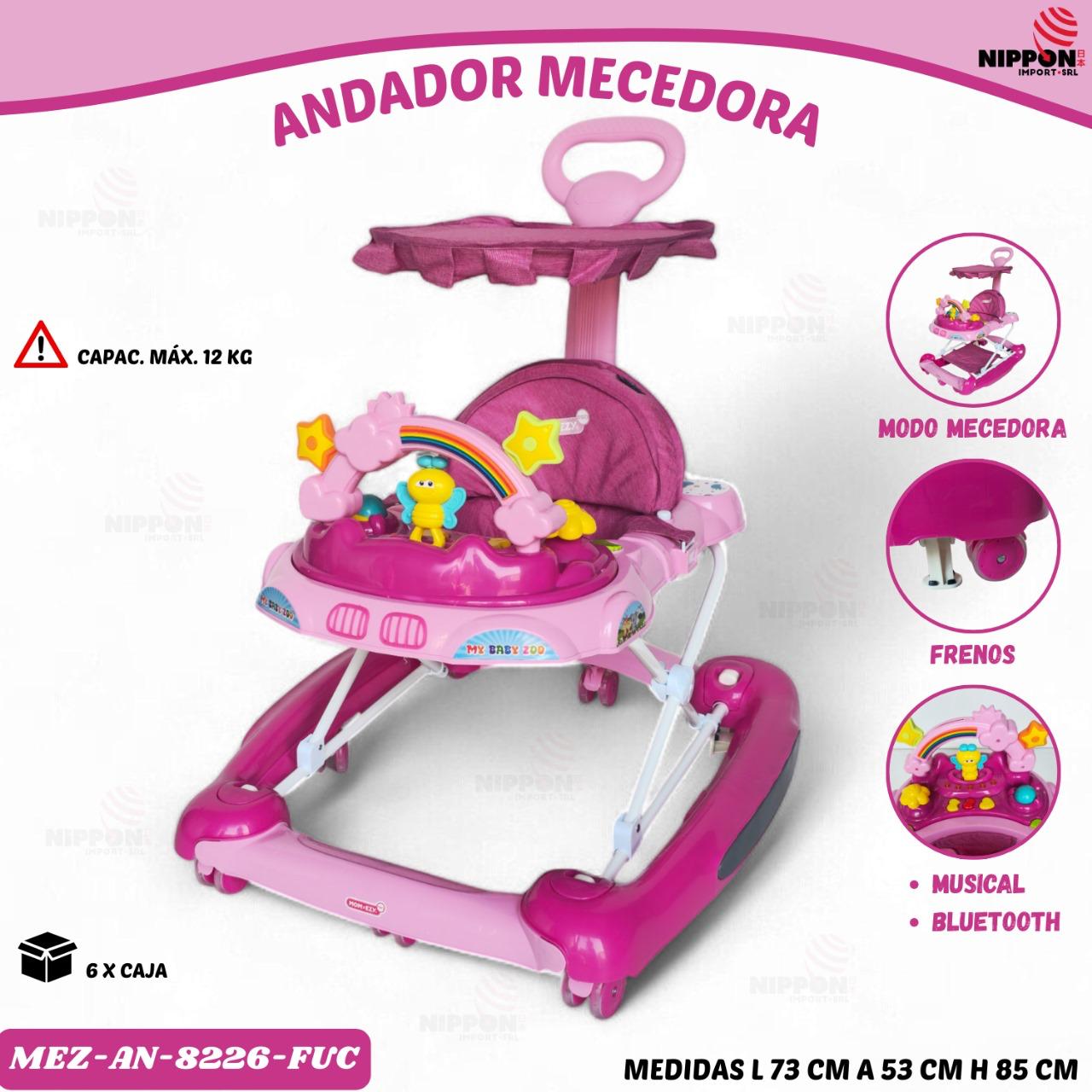 ANDADOR 2EN1 MECEDORA CON BLUTOOTH COLOR AZUL MAX12KILOS MEZ-AN8226 - AN8826