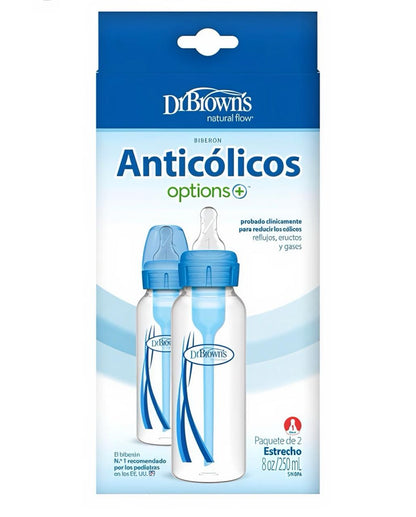 DR BROWN BIBERÓN OPT X2 250ML ROSA SB82305 - AZUL SB82405