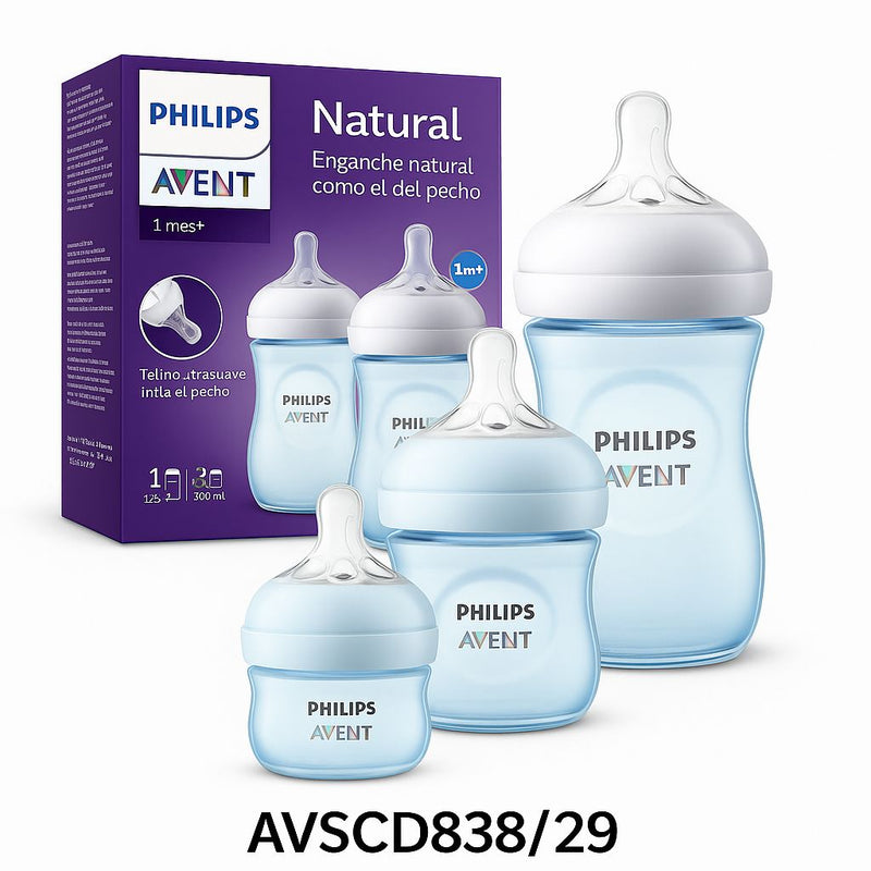 AVENT SET BIBERON NATURAL RESPONSE SET X3 ROSA / AZUL 83828 - 83829