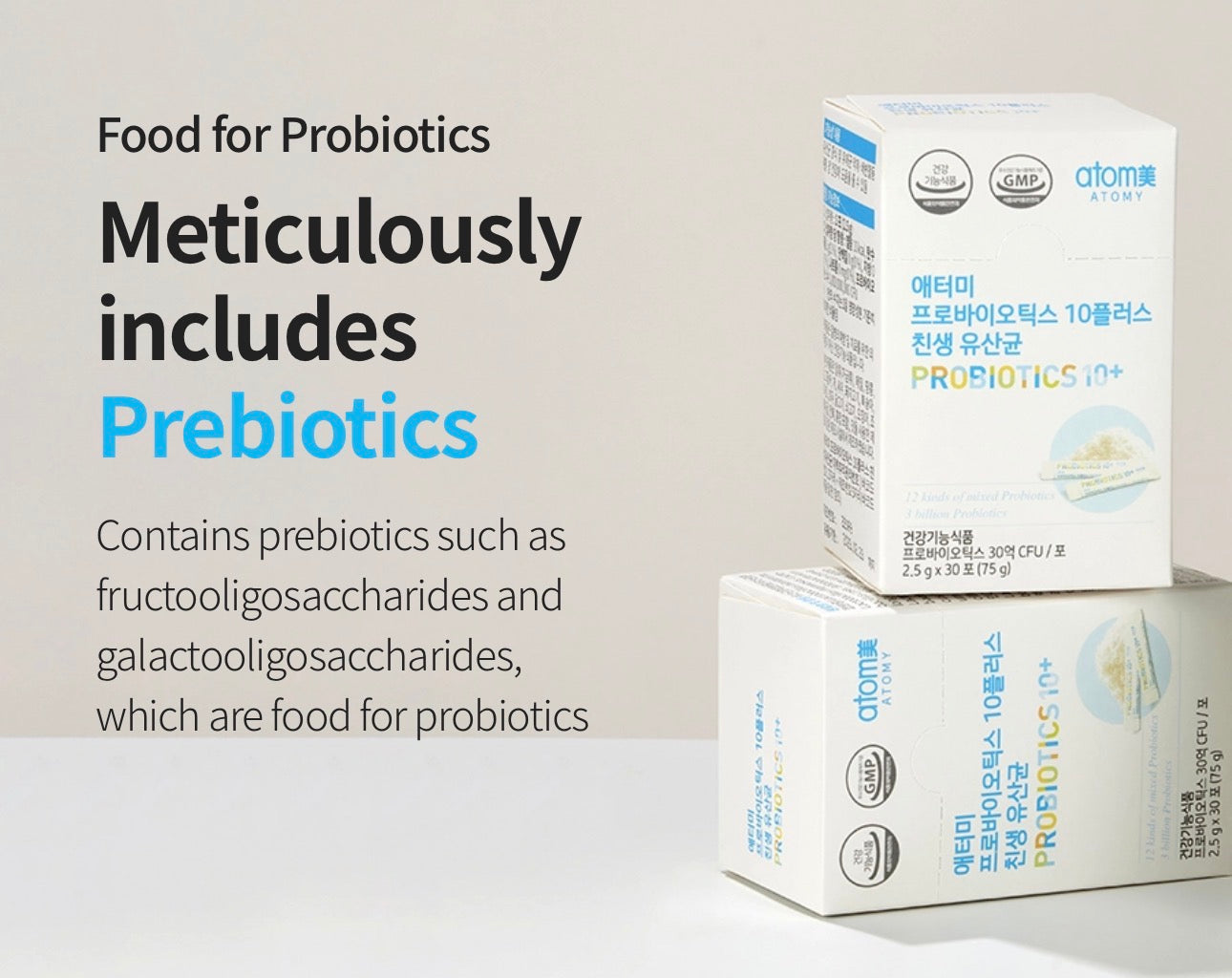 🩵💙 Atomy Probiotics 10+ ✨
🌿 12 cepas de probióticos.
🦠 3 mil millones de UFC por sobre.
🌱 Con prebióticos (FOS y GOS).
💙 Ayuda a mantener el equilibrio de la flora intestinal.
