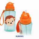 BUBA BOTELLA C/PAJITA Y TAPA ANTI-DERRAME 350ML LEON - MONITO - UNICORNIO