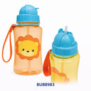 BUBA BOTELLA C/PAJITA Y TAPA ANTI-DERRAME 350ML LEON - MONITO - UNICORNIO