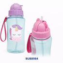 BUBA BOTELLA C/PAJITA Y TAPA ANTI-DERRAME 350ML LEON - MONITO - UNICORNIO