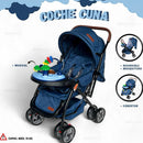 MOM-EZY CARRITO CUNA RECLINABLE +MANGO REVERSIBLE+BANDEJA MUSICAL+MOSQUITERO R.N-15KILOS MZ-CO-899F