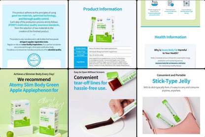 Atomy Slim Body Green Apple Applephenon Jelly Stick 🍏
