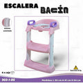 BAÑO BACÍN C/ESCALERA INFANTIL 9031-ROSA / VERDE
