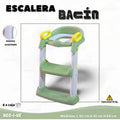BAÑO BACÍN C/ESCALERA INFANTIL 9031-ROSA / VERDE