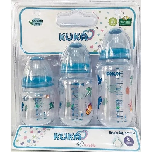 KUKA SET 3 MAMADERAS NATURAL ORTO ROSA 631527