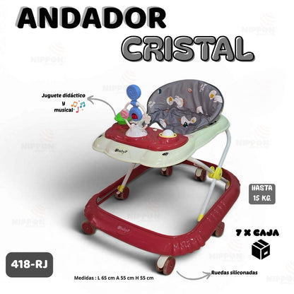Andador Cristal 418 ✨💛

¡Acompaña los primeros pasos de tu bebé con comodidad, seguridad y diversión! El Andador Cristal está diseñado para estimular el desarrollo motriz mientras entretiene al pequeño con un centro de actividades didáctico y musical.
