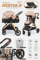 BABYCRAFT CARRITO MOISES ROMA2+BABY SEAT COMPLETO NEGRO - BC111