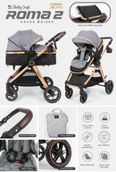 BABYCRAFT CARRITO MOISES ROMA2+BABY SEAT COMPLETO NEGRO - BC111